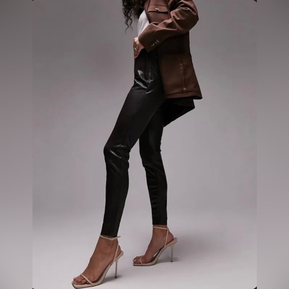 Top Shop Faux Leather Skinny Fit Trousers